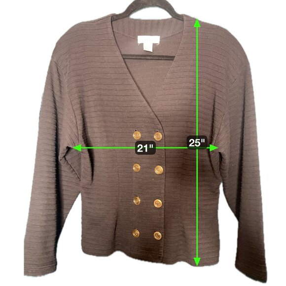 Express Campagnie Internationale Vintage 90 Black Button Cardigan Retro Blazer L - Picture 5 of 6